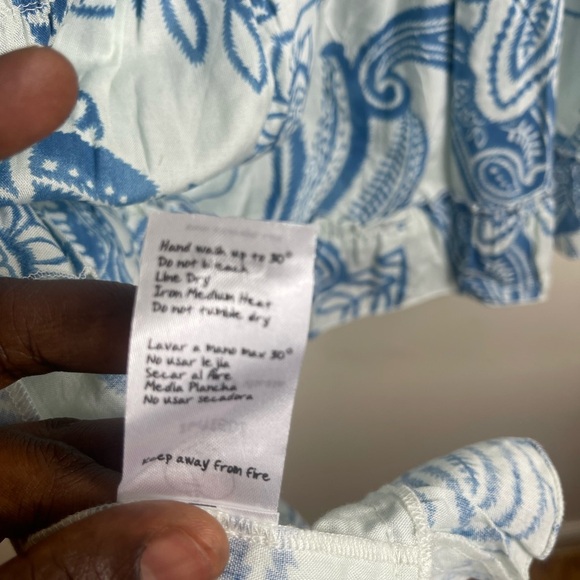 Z&L EUROPE Tassel Tie Armhole Lace Trimmed Tiered Mini Dress Tucan Print XL blue - Picture 7 of 8